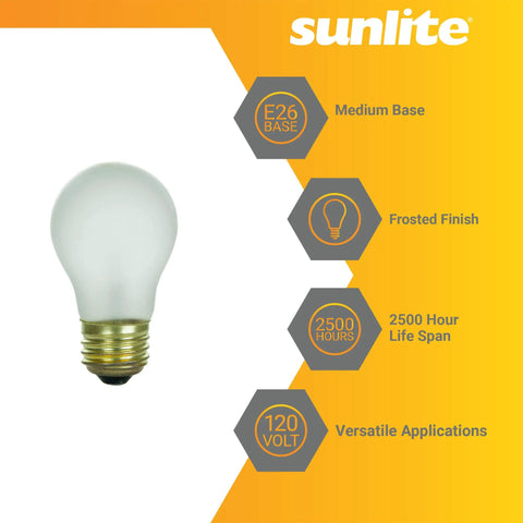Incandescent A15 Appliance Light Bulbs 40W Dimmable 320 Lumens Frost Finish E26 Base 2600K Warm White 12 Count Pack