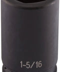 Pro Grade Built Tough 6 Point 1 Inch Drive X One Five Sixteenths Inch Deep Socket Chrome Vanadium Steel for heavy-duty torque.