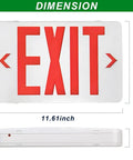 Go-To Red Green LED Exit Sign Light With Battery Backup Emergency Lighting Switchable Color UL Listed dimensions shown