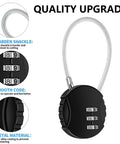 Close-up of 2 Pack 3 Digit Outdoor Waterproof Padlocks for Lockers Luggage Gym School with zinc alloy shackle and dials.
