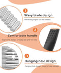 Crinkle cutter with onion holder, black stainless steel wavy slicer with ergonomic handle