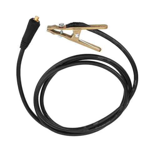 Heavy Duty 260A Die Cast Brass Ground Clamp With Thick 3 Meter Cable For MIG Arc Welding On Shipyard Steel And Oil Rigs Without Overheating, showcasing the brass clamp and black cable.