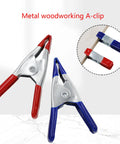 2 Inch Heavy Duty Spring Clamps For Woodworking And Photo Studio Backdrops, Nickel Plated Metal Clips, red and blue handles