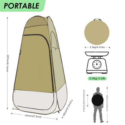 Easy Pop Up Camping Shower Tent With Privacy Changing Room For Outdoor Bathroom Army Green Portable Toilet With Rain Cover