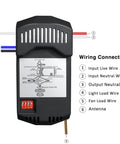 Two Pack Universal Ceiling Fan Remote Kit With Light Dimmer And Three Speed Receiver wiring diagram and connections
