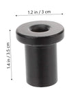Close-up of a black spacer from the 5 Pcs Black Sliding Barn Door Track Spacers Replacement Hardware Kit For Wall Rail Connection.