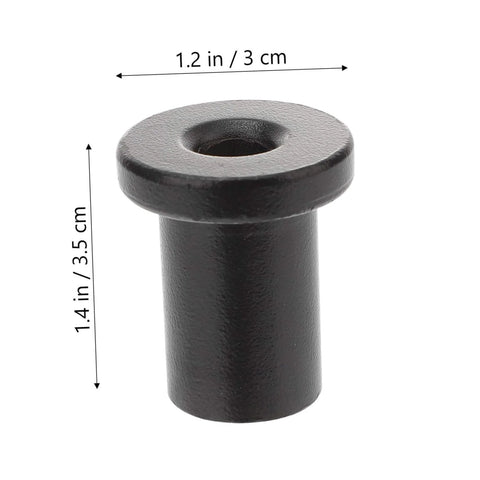 Close-up of a black spacer from the 5 Pcs Black Sliding Barn Door Track Spacers Replacement Hardware Kit For Wall Rail Connection.