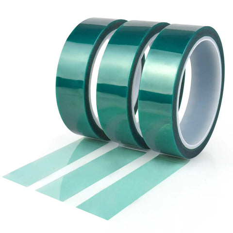 Three rolls of High Temp Masking Tape For Powder Coating And Painting, Heat Resistant 3 Rolls, Each 1 Inch By 108 Feet, Epoxy Release Tape