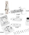 Privacy Pocket Door Lock With Pull In Stainless Steel 304, complete hardware set with flush handles and brushed nickel finish.