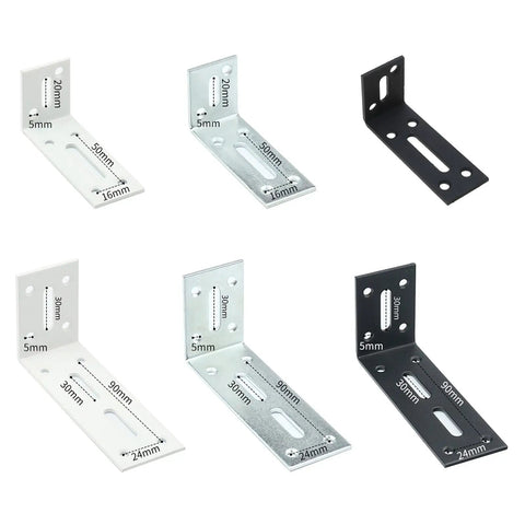 Various sizes and colors of Heavy Duty L Bracket Shelf Mount In Cold Rolled Steel Wall Corner Brace for versatile applications