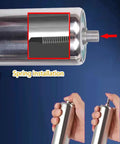 Top Shelf Stainless Steel Roller Set Four Piece Conveyor Idler Kit showing spring installation process on a smooth roller.