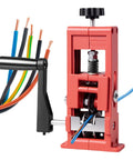 Hand Crank Wire Stripper Machine For Copper Recovery Bulk Processing Double Drive Design Universal Fast Stripping Tool Manual Cable Peeling Equipment Heavy Duty Recycling Gear with colored wire.
