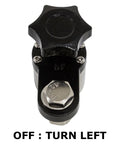 Heavy Duty 300 Amp Magnetic Welding Ground Clamp With On Off Switch, close-up view showing switch and instructions to turn left for off position.