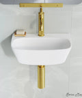 St Tropez Wall Hung Sink With Space Saving Wall Mount Dope Scratch Resistant Ceramic Sleek Modern Basin for small bathrooms