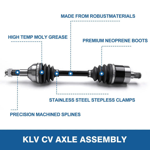 Front CV Axle For Can Am Defender HD10 XMR 2019 2020 2021 2022 2023 And Traxter HD10 XMR 705402420 Beefed Up Heavy Duty 4340 Chromoly Steel Drive Shaft Replacement For UTV, chrome axle with neoprene boots