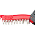 Compact 11 Piece Drill And Driver Bit Set With 1/4 Inch Drive Includes 10 Mini Bits Space Saving Case Converts To Handy Screwdriver Built For Quick Fixes And Home DIY Projects, red case with bits
