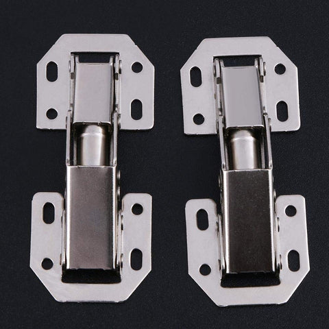 Metallic Three Inch Bridge Shaped Spring Hinge For Cabinets And Closet Doors No Drill Required Quick Install Removable Door Arm Top Pivot