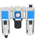 Aluminum Alloy Body Pneumatic Air Filter Pressure Regulator And Lubricator For Industrial Air Systems One Half Inch Thread With Modular Design Easy To Install And Service GC300 15 Air Treatment Unit.