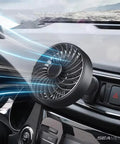 Rugged Car Vent USB Fan Built Specifically For Tesla Cybertruck, mounted in vehicle vent, designed for quiet cooling and airflow.