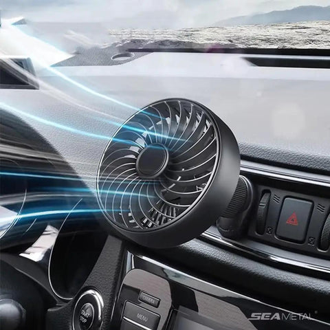 Rugged Car Vent USB Fan Built Specifically For Tesla Cybertruck, mounted in vehicle vent, designed for quiet cooling and airflow.