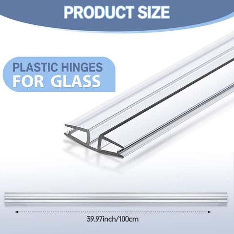 Ultra Slick Clear PVC Piano Hinges 2 Pack Living Door Pivot For 4mm Acrylic Panels 39 Inch Cuttable transparent hinge for glass