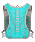 Hydration Backpack For Hiking And Trail Running 5L with adjustable straps, turquoise water vest, outdoor gear, rear view