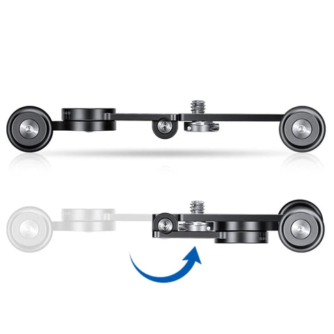 Slick Mini Foldable Video Dolly Deck With Flawless 360 Swivel Panning And Compact Skater Style Base Features A Tight Quarter Inch Screw Mount For Filmmakers Who Want Smooth Rolling Shots Without The Hassle On Location