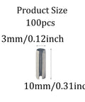 100 Pack M3 X 10mm Slotted Spring Pins Made From 304 Stainless Steel Durable Roll Dowel Pins With Plain Finish