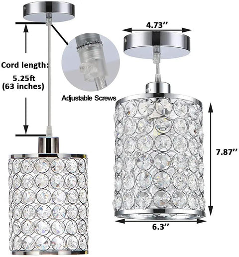 Three Pack Crystal Pendant Lights With Modern Chrome Finish Adjustable Cord Bar Ceiling Fixtures For Kitchen Island Dining Room And Bedroom Elevate Your Space With Lit Vibe