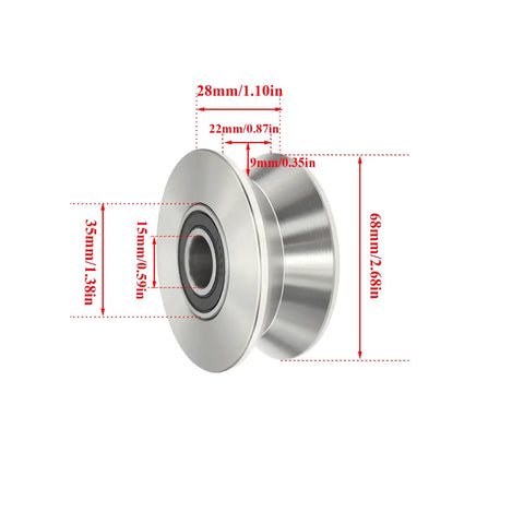 Stainless Steel Sliding Gate Wheel With V Groove For Secure Track Built Tough Heavy Duty Conveyor Rollers Industrial Caster Ball Bearing Pulley
