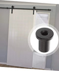 5 Pack Sliding Barn Door Track Spacers Replacement Kit For Barn Door Hardware, Heavy Duty High Carbon Steel in use
