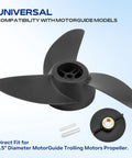 3 Blade Trolling Propeller Machete III Style Replacement For 3.5 Inch Motor Diameters Delivers Quiet Efficient Shallow-Water