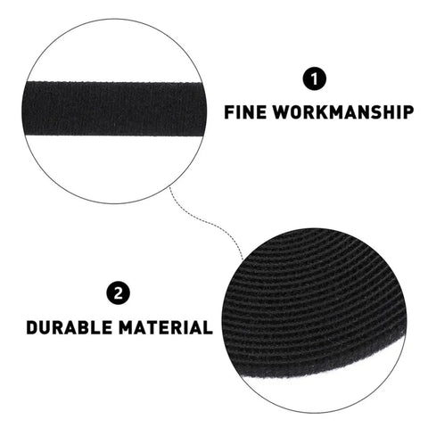 Close-up of heavy duty black cable ties showcasing fine workmanship and durable material for hassle-free cord management.