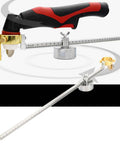 Adjustable Plasma Cutter Circle Guide Wheel For Cutting Torch With Magnetic Ring Circle Cutter For Diameter 10 To 100 Cm Heavy Duty Circumference Cutter For Precise Pipe And Plate Cuts Pro Grade Tool attached to a cutting torch, showing measuring scale and magnetic base.
