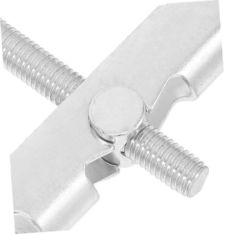 Close-up of steel toggle bolt and wing nut from 12 Pack Steel Toggle Bolts And Wing Nut Drywall Anchors Kit for heavy items on hollow walls.
