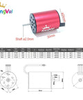 Replacement 2430 5800KV Waterproof Brushless Motor Shaft 2.0mm For 1 16 And 1 18 RC Cars, product diagram by KingVal
