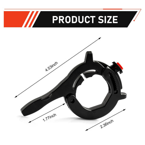 Universal Motorcycle Cruise Control Throttle Lock Waterproof Handlebar Bracket size details 4.53x2.36x1.77 inches black