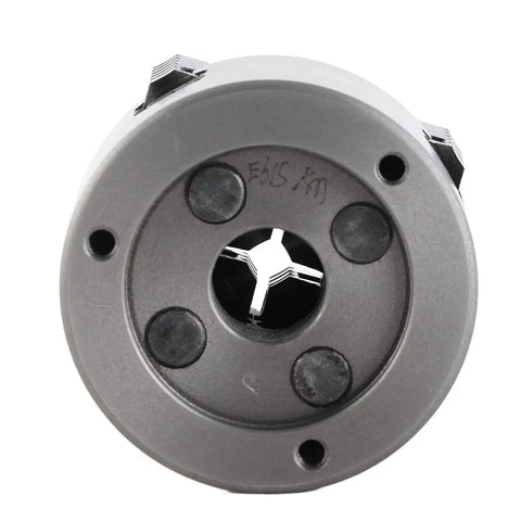 Heavy Duty 4 Jaw Independent Lathe Chuck With 3 Inch Reversible Jaws Manual Machine Shop Workhorse visible from the front angle.