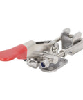 Heavy Duty Adjustable Toggle Clamp Set 2Pcs Gate Latches Stainless Steel 400lbs Capacity For Doors Machinery Automotive Woodworking And Workshop Fixtures Quick Release Locking Action with red handle