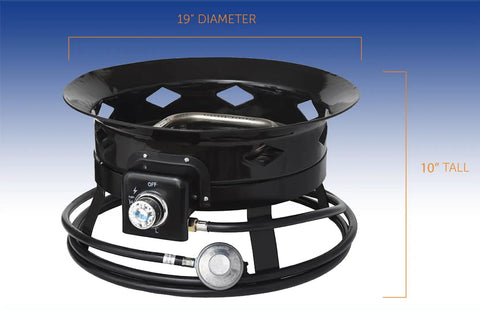 Smokeless Propane Fire Pit 19 Inch Portable Firebowl 58K BTU With Self Igniter Cover And Carry Straps For RV Camping And Outdoor Living