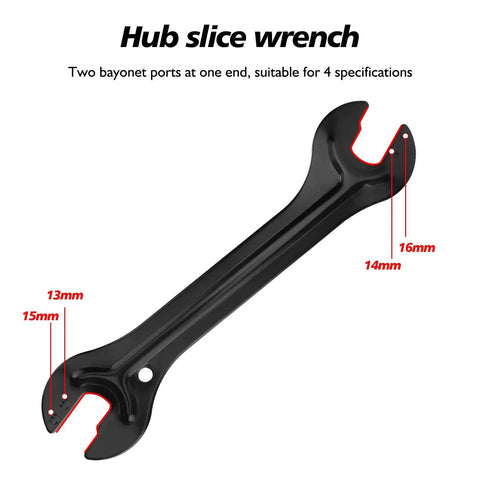2 Pack Bicycle Cone Spanner Hub Wrench Set With Double Sided Pedal Wrenches For 13mm And 14mm Sizes Wheel Hub Axle Cone Adjuster Tools