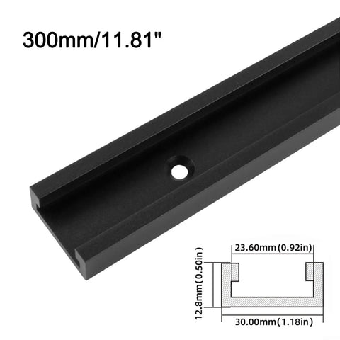 Aluminum T Track For Woodworking Black Anodized T Slot Miter Gauge Bar Clamp 300mm Length with Diagram
