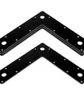Flat Corner Brace Mending Plate Set In Black For Diy Furniture Shelves And Woodworking, 9 X 9 X 2 1/8 Inch L Shaped, 1/8 Inch Thick