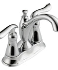 Linden Centerset Chrome Bathroom Faucet With Diamond Seal Technology And Metal Drain, two handle, sleek chrome finish