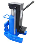 Heavy Duty Workhorse Air Hydraulic Toe Jack 15 To 30 Ton Lift Capacity Garage Ready For Auto Repair And Shop Tasks No Fuss Operation Rock Solid Grip And Fast Action Blue in detailed view.