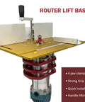 Metal Router System Kit For DIY Router Table Build With Durable Base Plate And 4 Jaw Clamps, aluminum lifter base