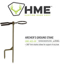 Must Have Portable Archer Ground Stake With 360 Degree Rotating Fork and Arrow Ring, logo visible