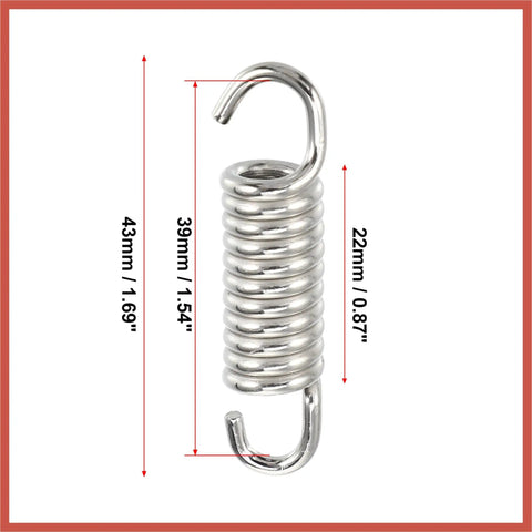 4 Pack Universal Stainless Steel Motorcycle Exhaust Pipe Springs 43mm 1.69 Inch Durable Clamp Springs For Most Bikes And ATVs