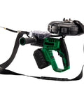 Heavy Duty Cordless Electric Pipe Threader Tool handheld design with battery and cable for wire pulling and auto threading.
