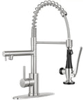 BDJM Kitchen Faucets with Pull Down Sprayer,NEW1 in brushed nickel finish with a pull-down sprayer and streamlined design.